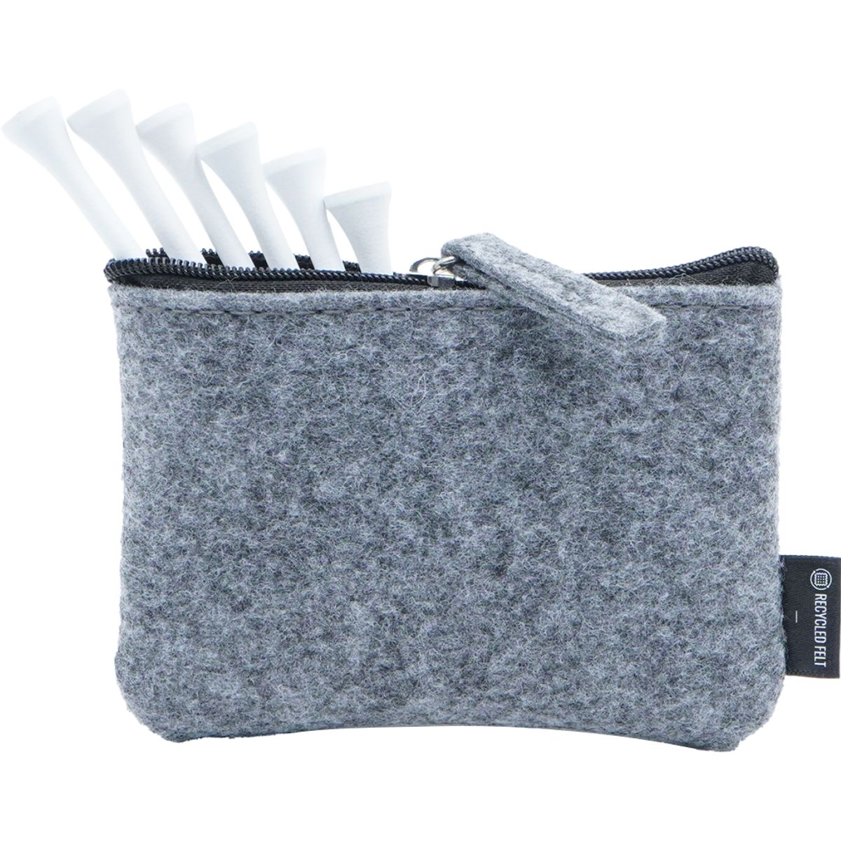 Bild von Produkt golfbaelle-de Filz-Zipper-Pouch-TeeSet Grau